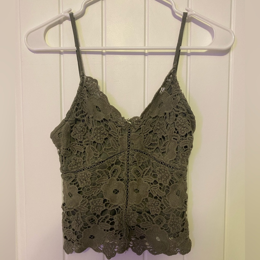 Green Lace Tank Top